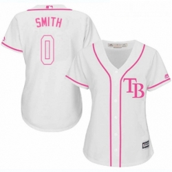 Womens Majestic Tampa Bay Rays 0 Mallex Smith Replica White Fashion Cool Base MLB Jersey 