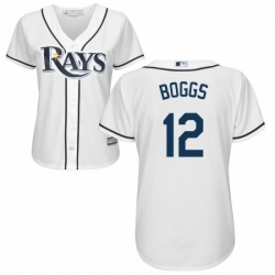 Womens Majestic Tampa Bay Rays 12 Wade Boggs Authentic White Home Cool Base MLB Jersey
