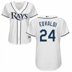 Womens Majestic Tampa Bay Rays 24 Nathan Eovaldi Authentic White Home Cool Base MLB Jersey 