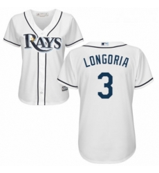 Womens Majestic Tampa Bay Rays 3 Evan Longoria Authentic White Home Cool Base MLB Jersey