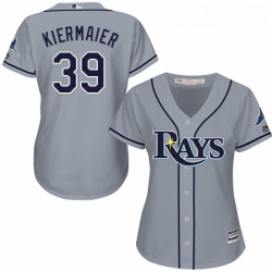 Womens Majestic Tampa Bay Rays 39 Kevin Kiermaier Replica Grey Road Cool Base MLB Jersey