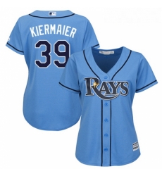 Womens Majestic Tampa Bay Rays 39 Kevin Kiermaier Replica Light Blue Alternate 2 Cool Base MLB Jersey