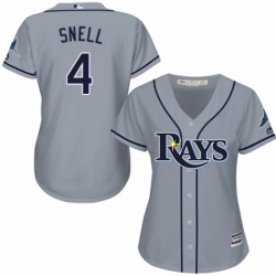 Womens Majestic Tampa Bay Rays 4 Blake Snell Authentic Grey Road Cool Base MLB Jersey 
