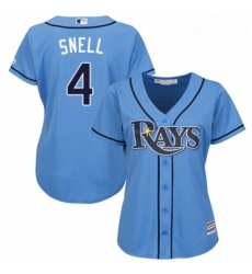 Womens Majestic Tampa Bay Rays 4 Blake Snell Authentic Light Blue Alternate 2 Cool Base MLB Jersey 