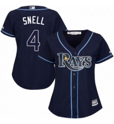 Womens Majestic Tampa Bay Rays 4 Blake Snell Authentic Navy Blue Alternate Cool Base MLB Jersey 