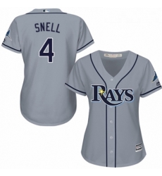 Womens Majestic Tampa Bay Rays 4 Blake Snell Replica Grey Road Cool Base MLB Jersey 