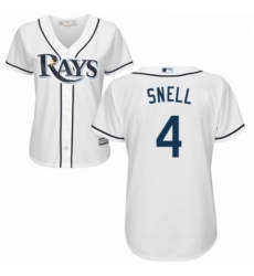 Womens Majestic Tampa Bay Rays 4 Blake Snell Replica White Home Cool Base MLB Jersey 