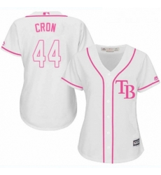 Womens Majestic Tampa Bay Rays 44 C J Cron Authentic White Fashion Cool Base MLB Jersey 