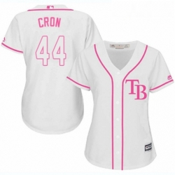 Womens Majestic Tampa Bay Rays 44 C J Cron Replica White Fashion Cool Base MLB Jersey 