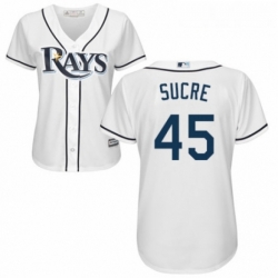 Womens Majestic Tampa Bay Rays 45 Jesus Sucre Authentic White Home Cool Base MLB Jersey 