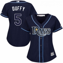 Womens Majestic Tampa Bay Rays 5 Matt Duffy Authentic Navy Blue Alternate Cool Base MLB Jersey