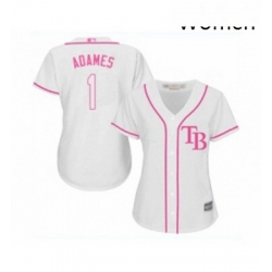 Womens Tampa Bay Rays 1 Willy Adames Replica White Fashion Cool Base Baseball Jersey 