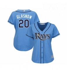 Womens Tampa Bay Rays 20 Tyler Glasnow Replica Light Blue Alternate 2 Cool Base Baseball Jersey 