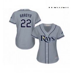 Womens Tampa Bay Rays 22 Christian Arroyo Replica Grey Road Cool Base Baseball Jersey 