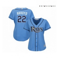 Womens Tampa Bay Rays 22 Christian Arroyo Replica Light Blue Alternate 2 Cool Base Baseball Jersey 