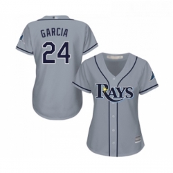 Womens Tampa Bay Rays 24 Avisail Garcia Replica Grey Road Cool Base Baseball Jersey 