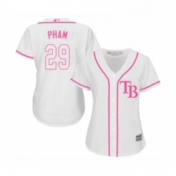 Womens Tampa Bay Rays 29 Tommy Pham Replica White Fashion Cool Base Baseball Jersey 