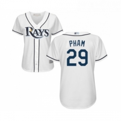 Womens Tampa Bay Rays 29 Tommy Pham Replica White Home Cool Base Baseball Jersey 