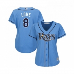 Womens Tampa Bay Rays 8 Brandon Lowe Replica Light Blue Alternate 2 Cool Base Baseball Jersey 