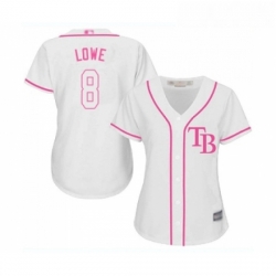 Womens Tampa Bay Rays 8 Brandon Lowe Replica White Fashion Cool Base Baseball Jersey 
