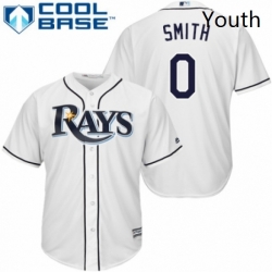 Youth Majestic Tampa Bay Rays 0 Mallex Smith Authentic White Home Cool Base MLB Jersey 