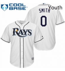 Youth Majestic Tampa Bay Rays 0 Mallex Smith Replica White Home Cool Base MLB Jersey 