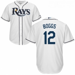Youth Majestic Tampa Bay Rays 12 Wade Boggs Replica White Home Cool Base MLB Jersey
