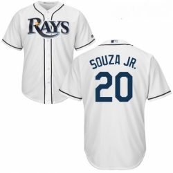 Youth Majestic Tampa Bay Rays 20 Steven Souza Authentic White Home Cool Base MLB Jersey