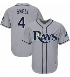 Youth Majestic Tampa Bay Rays 4 Blake Snell Replica Grey Road Cool Base MLB Jersey 