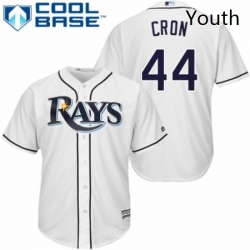 Youth Majestic Tampa Bay Rays 44 C J Cron Authentic White Home Cool Base MLB Jersey 