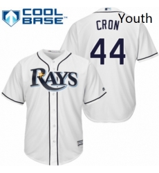 Youth Majestic Tampa Bay Rays 44 C J Cron Replica White Home Cool Base MLB Jersey 