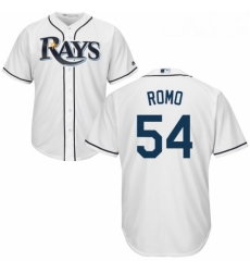 Youth Majestic Tampa Bay Rays 54 Sergio Romo Authentic White Home Cool Base MLB Jersey 