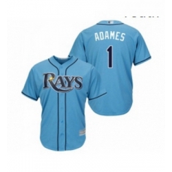 Youth Tampa Bay Rays 1 Willy Adames Replica Light Blue Alternate 2 Cool Base Baseball Jersey 