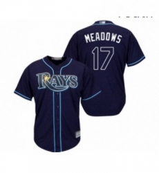 Youth Tampa Bay Rays 17 Austin Meadows Replica Navy Blue Alternate Cool Base Baseball Jersey 
