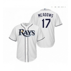 Youth Tampa Bay Rays 17 Austin Meadows Replica White Home Cool Base Baseball Jersey 