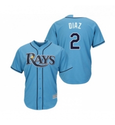 Youth Tampa Bay Rays 2 Yandy Diaz Replica Light Blue Alternate 2 Cool Base Baseball Jersey 
