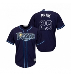 Youth Tampa Bay Rays 29 Tommy Pham Replica Navy Blue Alternate Cool Base Baseball Jersey 