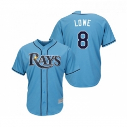 Youth Tampa Bay Rays 8 Brandon Lowe Replica Light Blue Alternate 2 Cool Base Baseball Jersey 