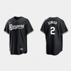 Men Texas Rangers 2 Marcus Semien Black Cool Base Stitched Baseball jersey