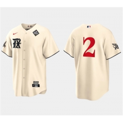 Men Texas Rangers 2 Marcus Semien Cream 2023 World Series City Connect Stitched Baseball Jersey