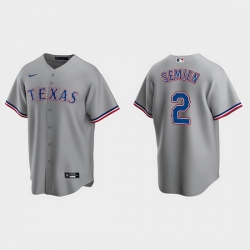 Men Texas Rangers 2 Marcus Semien Grey Cool Base Stitched Baseball jersey