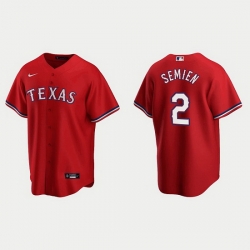 Men Texas Rangers 2 Marcus Semien Red Cool Base Stitched Baseball jersey