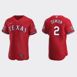 Men Texas Rangers 2 Marcus Semien Red Flex Base Stitched jersey