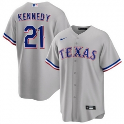 Men Texas Rangers 21 Ian Kennedy Grey Cool Base Stitched Baseball Jersey