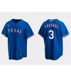 Men Texas Rangers 3 Leody Taveras Royal Cool Base Stitched Baseball Jersey