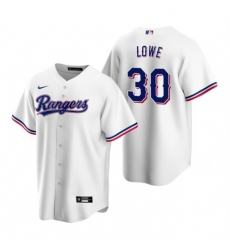 Men Texas Rangers 30 Nathaniel Lowe White Cool Base Stitched Baseball Jersey