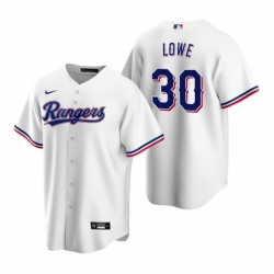 Men Texas Rangers 30 Nathaniel Lowe White Cool Base Stitched Baseball Jersey