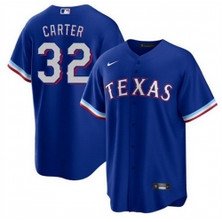Men Texas Rangers 32 Evan Carter Royal Cool Base Stitched Baseball Jersey