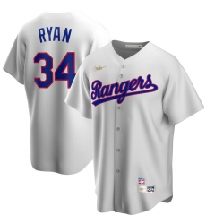 Men Texas Rangers 34 Nolan Ryan Nike Home Cooperstown Collection Player MLB Jersey White