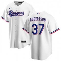 Men Texas Rangers 37 David Robertson White Cool Base Stitched Baseball Jersey